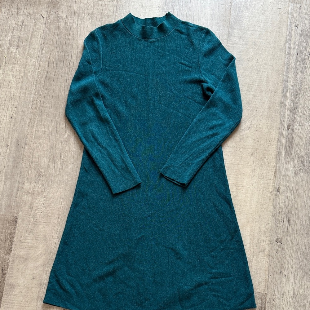 J Jill Teal Long Sleeve Sweater Dress size extra small